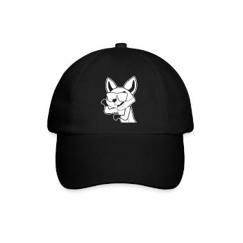 Fuchs mit Sonnenbrille - Baseballkappe - Schwarz/Schwarz - Vorne
