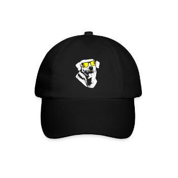 Labrador Sonnenbrille Hundefans Gassi Gänger Labra - Baseballkappe - Schwarz/Schwarz - Vorne