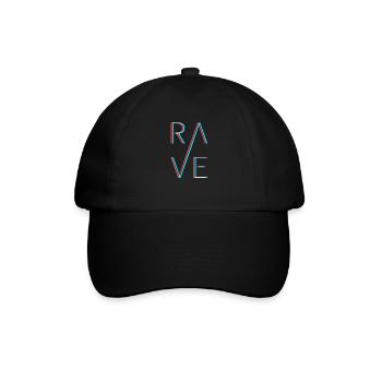 Techno Rave Festival Electro Musik Raver - Baseballkappe - Schwarz/Schwarz - Vorne