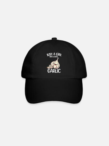 Knoblauch Knoblauchbrot Geschenk - Baseballkappe - Schwarz/Schwarz