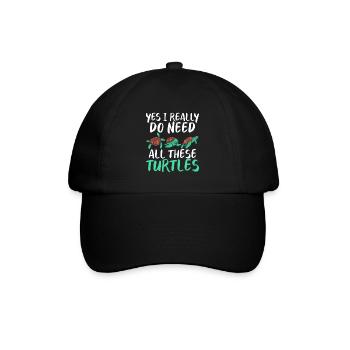 Schildkrötenbesitzer Geschenk Schildkrötenliebhaber - Baseballkappe - Schwarz/Schwarz - Vorne