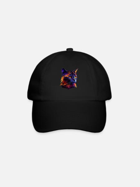 Katze Katzen Kätzchen Polygon Katze - Baseballkappe - Schwarz/Schwarz