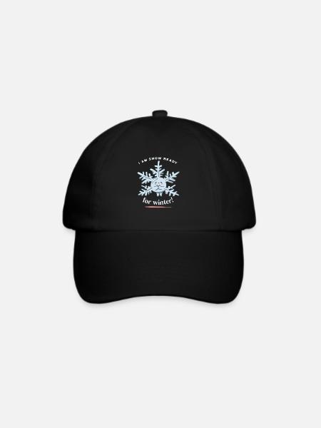 I Am Snow Ready For Winter! Funny Snow Winter - Baseballkappe - Schwarz/Schwarz
