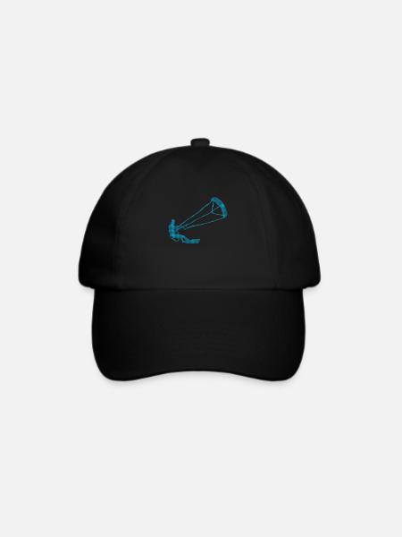 kite surfen - Baseballkappe - Schwarz/Schwarz