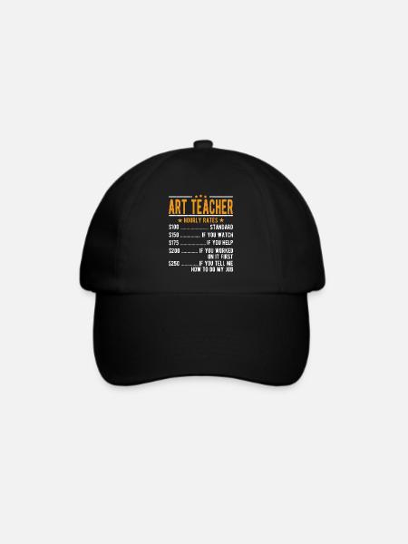 Kunstlehrer Stundenlohn - Baseballkappe - Schwarz/Schwarz