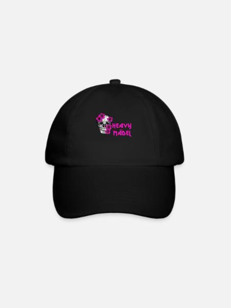 Rockerbraut Heavy Mädel Metal Musik Totenkopf - Baseballkappe - Schwarz/Schwarz