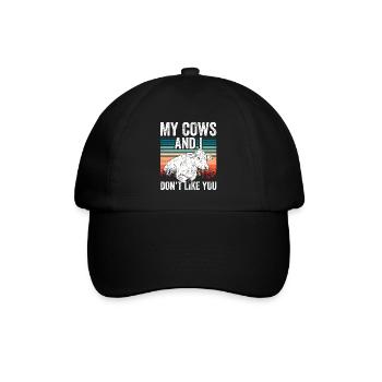 Meine Kühe Und Ich Mögen Dich Nicht Kuh Milchkuh - Baseballkappe - Schwarz/Schwarz - Vorne