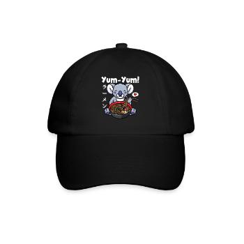 Yum Yum Japan Anime Ramen Nudel Koala - Baseballkappe - Schwarz/Schwarz - Vorne
