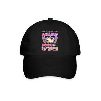 Spaß japanische Anime Skizzieren Essen Illustratoren Kunst - Baseballkappe - Schwarz/Schwarz - Vorne