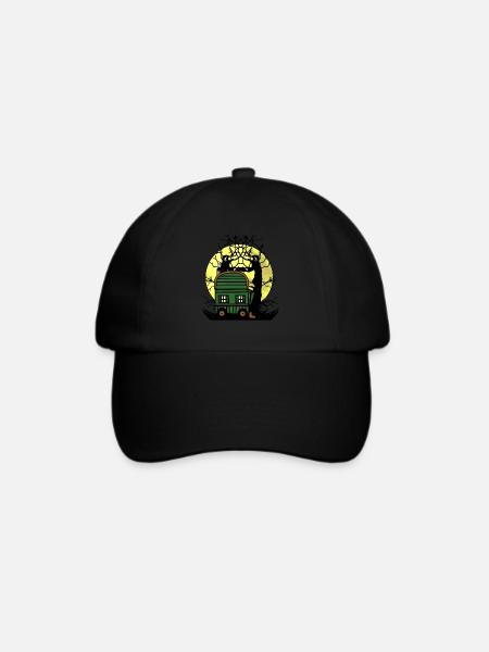 Bauwagen Vollmond Natur Naturliebhaber Baum - Baseballkappe - Schwarz/Schwarz