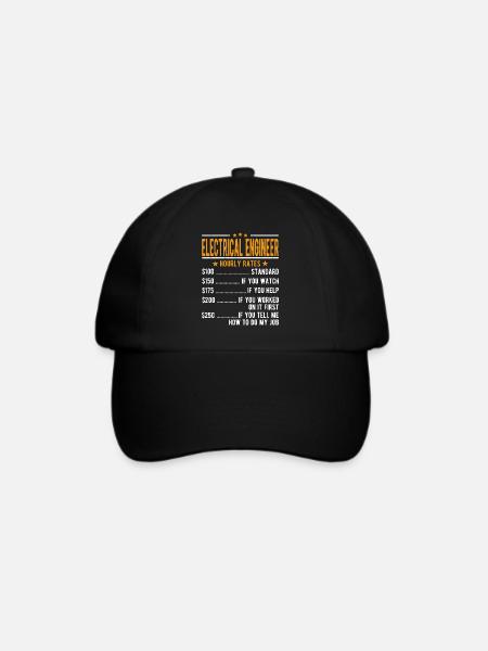 Elektroingenieur Stundenlohn - Baseballkappe - Schwarz/Schwarz