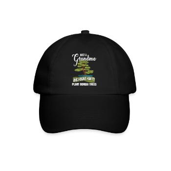 Nur eine Oma, die weiß, wie man Bonsai-Bäume pflanzt - Baseballkappe - Schwarz/Schwarz - Vorne