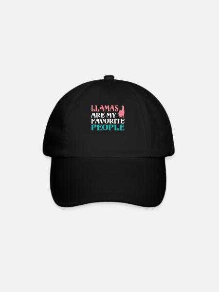Lama Geschenk Lama Liebhaber Geschenk - Baseballkappe - Schwarz/Schwarz
