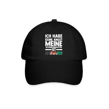 Ich habe keine Angst meine Schwiegermutter ist Afg - Baseballkappe - Schwarz/Schwarz - Vorne