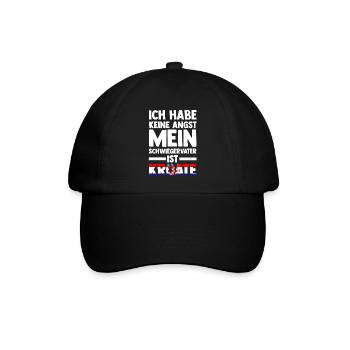 Ich habe keine Angst mein Schwiegervater ist Kroat - Baseballkappe - Schwarz/Schwarz - Vorne