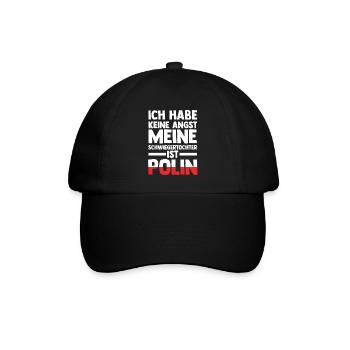 Ich habe keine Angst meine Schwiegertochter ist Po - Baseballkappe - Schwarz/Schwarz - Vorne