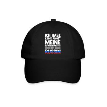 Ich habe keine Angst meine Schwiegermutter ist Rus - Baseballkappe - Schwarz/Schwarz - Vorne