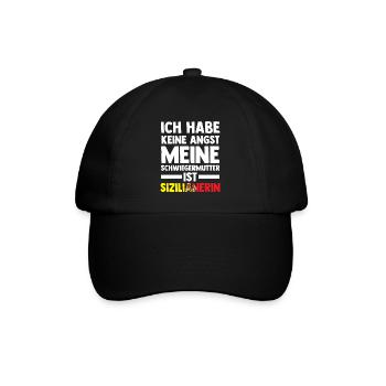 Ich habe keine Angst meine Schwiegermutter ist Siz - Baseballkappe - Schwarz/Schwarz - Vorne