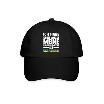 Ich habe keine Angst meine Schwiegermutter ist Ukr - Baseballkappe - Schwarz/Schwarz - Vorne