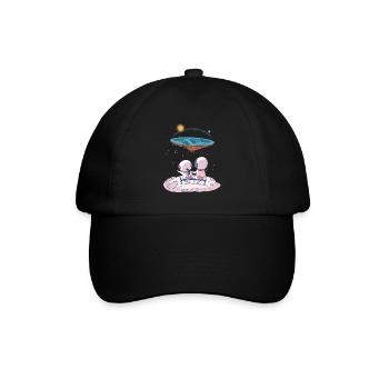 Die Erde ist flach, die Erde ist eine Scheibe - Baseballkappe - Schwarz/Schwarz - Vorne