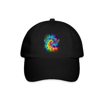 Peacezeichen Friedenszeichen Tie Dye - Baseballkappe - Schwarz/Schwarz - Vorne
