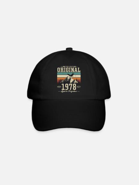 Original 1978 Jahrgang Vintage Geburtstag Geschenk - Baseballkappe - Schwarz/Schwarz