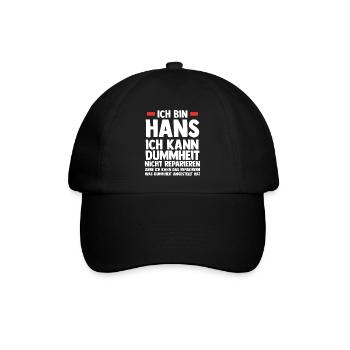 Hans - Baseballkappe - Schwarz/Schwarz - Vorne