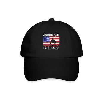 American girl who love horses westernpferd - Baseballkappe - Schwarz/Schwarz - Vorne