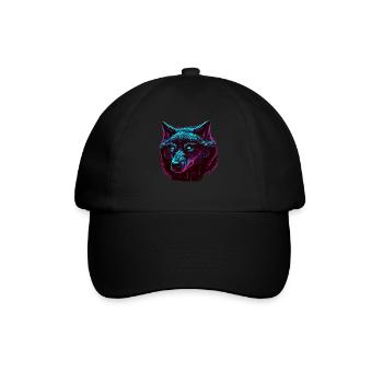Wölfe Silhouette Naturschutz Tierschutz Wolf - Baseballkappe - Schwarz/Schwarz - Vorne