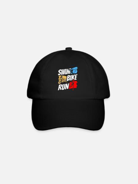 Swim Bike Run Triathletin Triathlon Triathlet - Baseballkappe - Schwarz/Schwarz