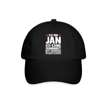 Jan - Baseballkappe - Schwarz/Schwarz - Vorne