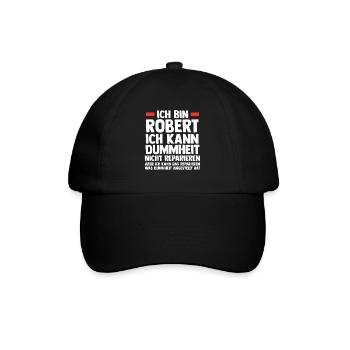 Robert - Baseballkappe - Schwarz/Schwarz - Vorne