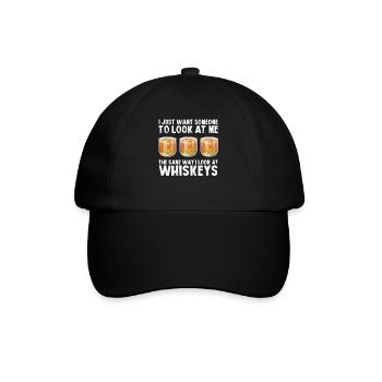 Whiskey trinken Whiskey trinken Whiskey Geschenk - Baseballkappe - Schwarz/Schwarz - Vorne