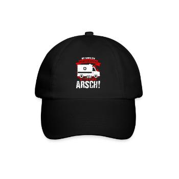Wir Fahren Den Pflasterlaster Und Retten Deinen Ar - Baseballkappe - Schwarz/Schwarz - Vorne
