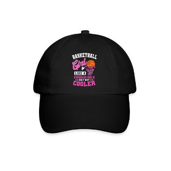 Basketball Girl Like Regular Girl Only Way Cooler - Baseballkappe - Schwarz/Schwarz - Vorne