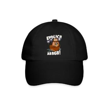Piraten Geburtstag Löwe Endlich 5 Jahre Alt Junge - Baseballkappe - Schwarz/Schwarz - Vorne