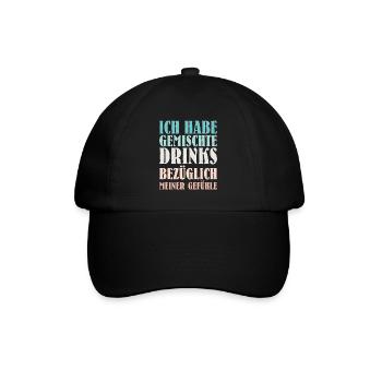 Gemischte Drinks bezüglich meiner Gefühle Party - Baseballkappe - Schwarz/Schwarz - Vorne