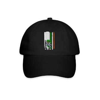 Waschbär Kleeblätter Saint Patrick's Day - Baseballkappe - Schwarz/Schwarz - Vorne
