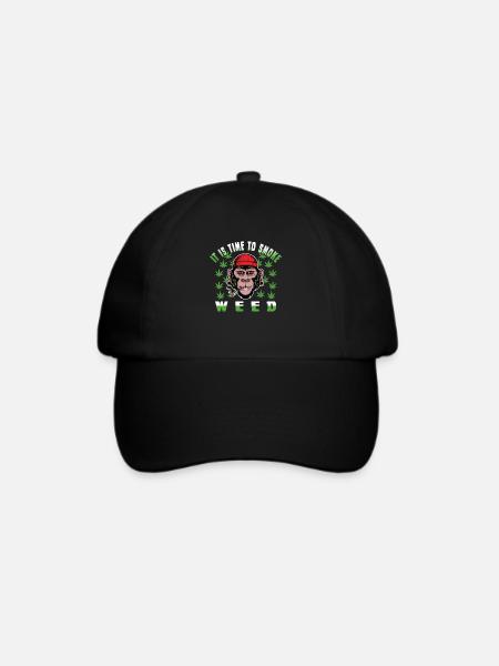 Kiffen Weed Spruch - Baseballkappe - Schwarz/Schwarz