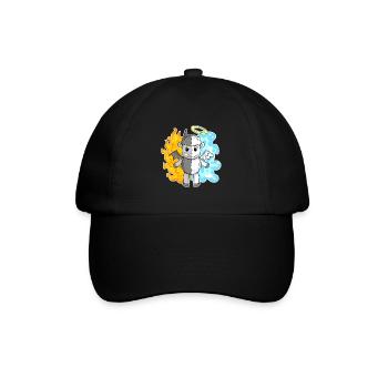 Schaf - Engel und Teufel - Baseballkappe - Schwarz/Schwarz - Vorne