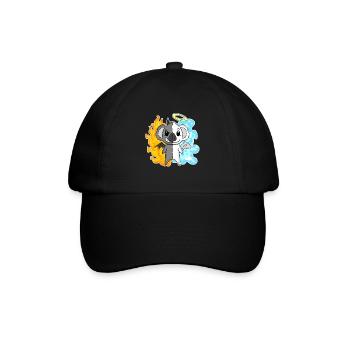 Koala - Engel und Teufel - Baseballkappe - Schwarz/Schwarz - Vorne