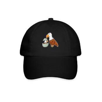 Adler Familie - Adler mit Baby - Adler Motiv - Baseballkappe - Schwarz/Schwarz - Vorne