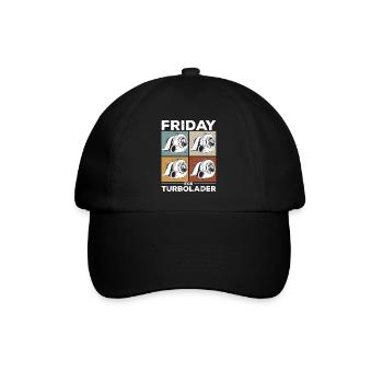 Fridays for Turbolader Tuning Auto Rennen Hubraum - Baseballkappe - Schwarz/Schwarz - Vorne