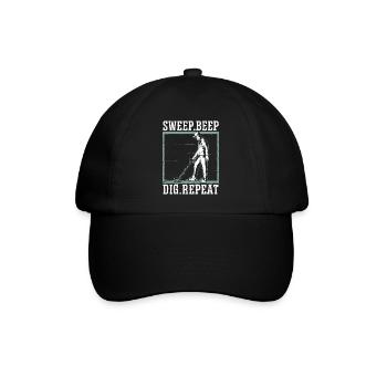 Sweep Beep Dig Repeat Sondengänger Schatzsuche - Baseballkappe - Schwarz/Schwarz - Vorne