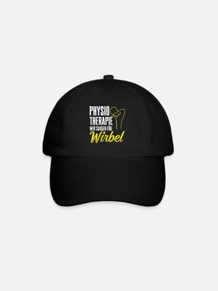 Physiotherapie Wir Sorgen Für Wirbel - Physio Mass - Baseballkappe - Schwarz/Schwarz