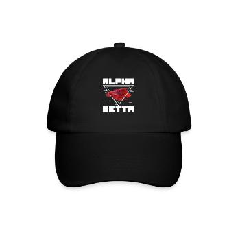Lustiger Alpha Red Betta-Fisch für einen - Baseballkappe - Schwarz/Schwarz - Vorne