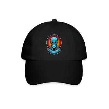 Blauer Monsterschädel - Baseballkappe - Schwarz/Schwarz - Vorne