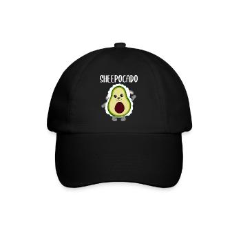 Avocado Schaf Lustiges Gemüse Obst Geschenk - Baseballkappe - Schwarz/Schwarz - Vorne