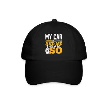 Mein Auto und ich , wir sind SO - PS Liebhaber - Baseballkappe - Schwarz/Schwarz - Vorne