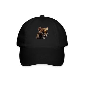 just a boy girl who loves Ocelots Ocelot Ozelot - Baseballkappe - Schwarz/Schwarz - Vorne